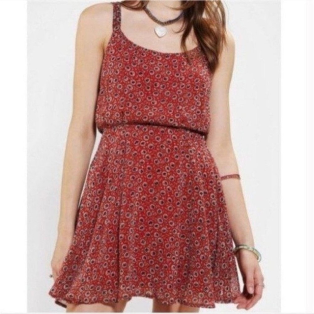 Urban Outfitters Lucca Couture Red Floral Dress. Size Medium